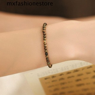 Mxfashione สร้อยข้อมือ ประดับลูกปัดไม้ สีเขียวขุ่น แฮนด์เมด สไตล์วินเทจ เรโทร สําหรับผู้หญิง