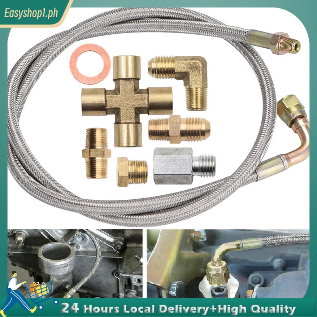 Turbo Oil Feed Line Kit Universal Oil Return Line Kit 1/8 NPT สําหรับ T3 T4 SHOPTKC4204