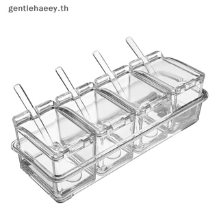 Gg กล่องอะคริลิคใส 4 ช่อง อเนกประสงค์ สําหรับใส่เครื่องเทศ เครื่องเทศ เกลือ น้ําตาล
