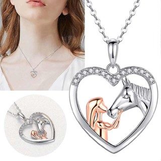 Girls with Horse Pendant Necklace for Women Girls Teenager Jewelry Birthday Gift