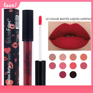 Bluefox ลิปสติกยอดนิยมของแท้ขายดี Liquid Lip Gloss Matte Velvet Lip Glaze Non-stick Cup ไม่ใช่เรื่องง่ายที่จะตกปิด cod