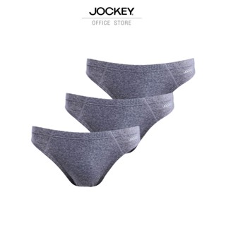 JOCKEY UNDERWEAR กางเกงในชาย ELANCE BIKINI X3 รุ่น KU 6099 BIKINI สีเทา กางเกงใน กกน ชุดชั้นในชาย (แพ็ค 3 ชิ้น)