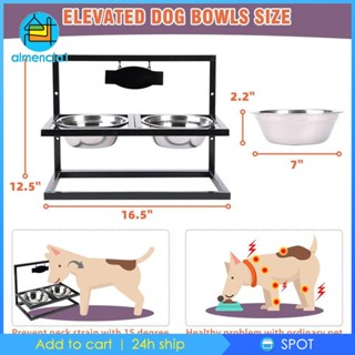 [Almencla1] ชามใส่อาหาร พร้อมขาตั้ง ขนาดใหญ่ สําหรับสัตว์เลี้ยง สุนัข