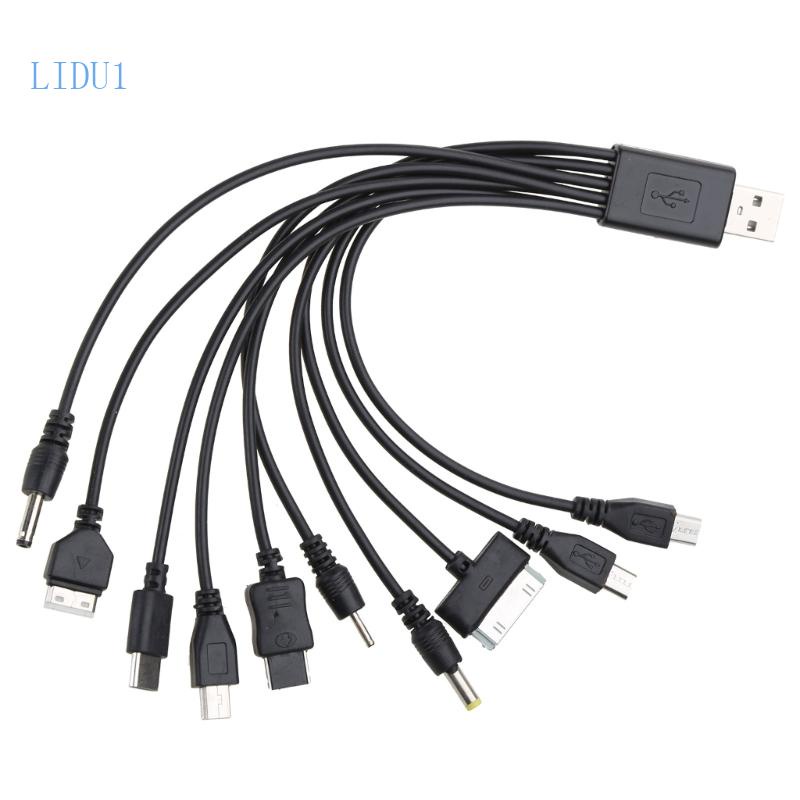 Universal USB To Multi Plug Cellpahone Charger Cable 10 in 1 USB Cable 20CM