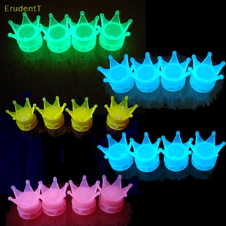 [ErudentT] ฝาครอบวาล์วยางล้อรถยนต์ รูปมงกุฎ ประดับเพชร เรืองแสง 4 ชิ้น