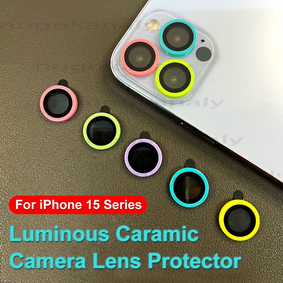 ตัวป้องกันเลนส์กล้อง กระจกนิรภัย พร้อมกรอบแหวนโลหะ สําหรับ iPhone 15 14 13 Pro Max ตัวป้องกันหน้าจอเลนส์