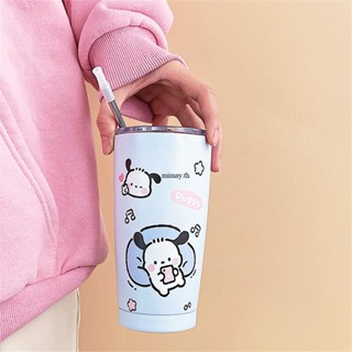 Sanrio Pacha สุนัขวินนี่เดอะพูห์ถ้วยสแตนเลสหุ้มฉนวนน่ารักทนทานป้องกันการรั่วซึมคุณภาพสูงทำความสะอาดง่ายแบบพกพานวัตกรรมแก้วน่ารักแก้วสำนักงานกระติกน้ำร้อนถ้วย mimay