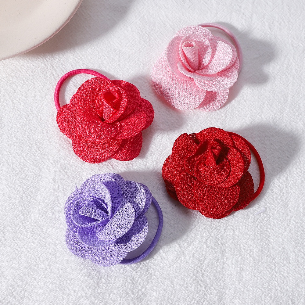 2 ชิ้น / เซต บูติก ดอกไม้ โบว์ ยางยืด ยางรัดผม เด็กผู้หญิง สีพื้น เชือก เด็ก เครื่องประดับผม ของขวัญ