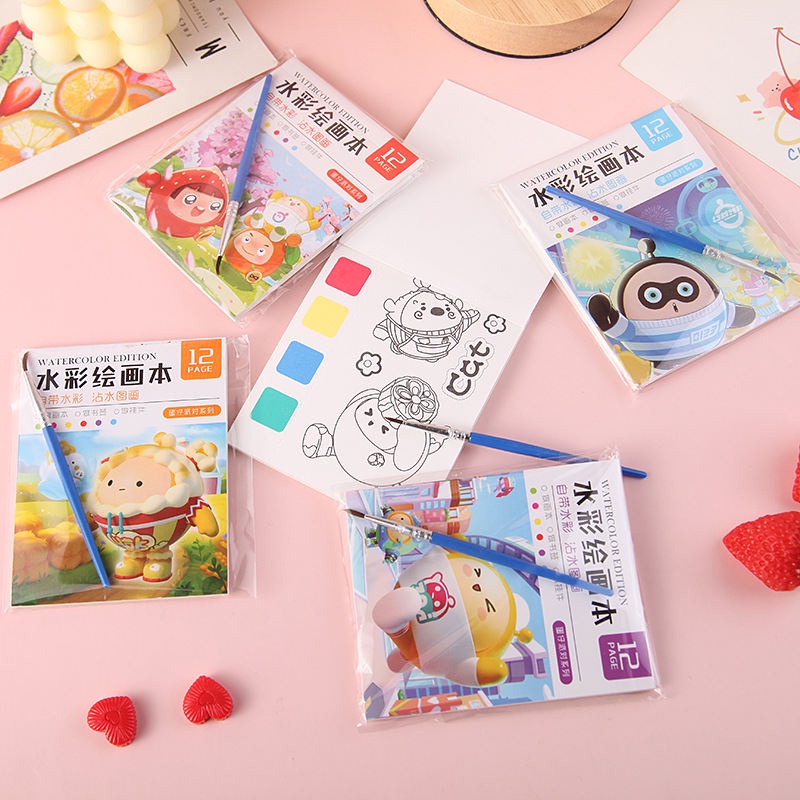SANRIO สมุดระบายสีน้ํา ขนาดเล็ก แบบสร้างสรรค์ สําหรับเด็กนักเรียน
