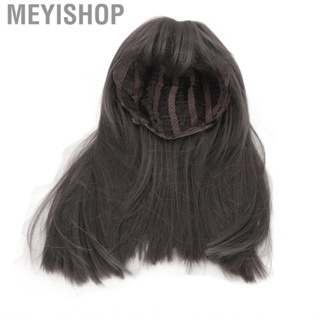 Meyishop Medium Length Hair Wig  Adjustable Straight Fake Fashionable for Outdoor Lady