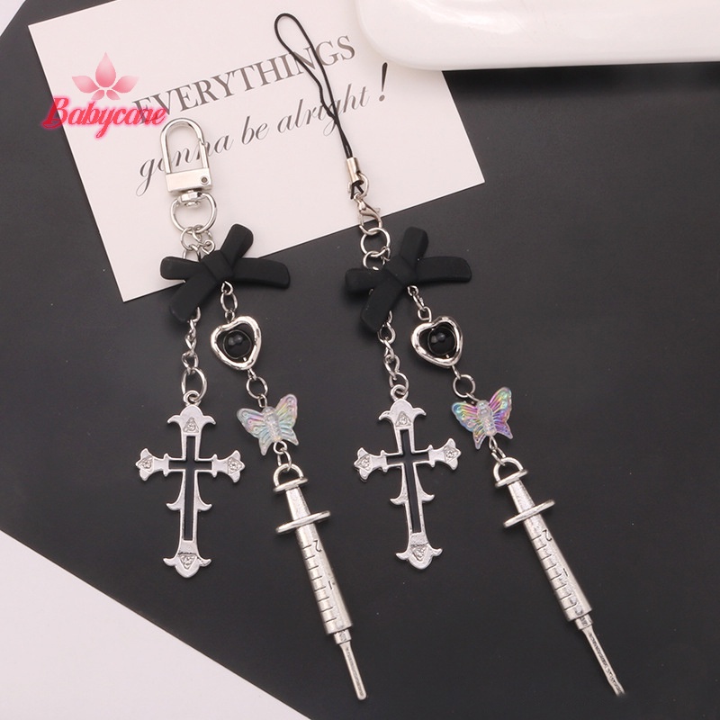 BYCE> Sweet Cool Cross จี้พวงกุญแจส่วนบุคคล Creative Chain หูฟังกรณีตกแต่งกระเป๋า Ch ใหม่