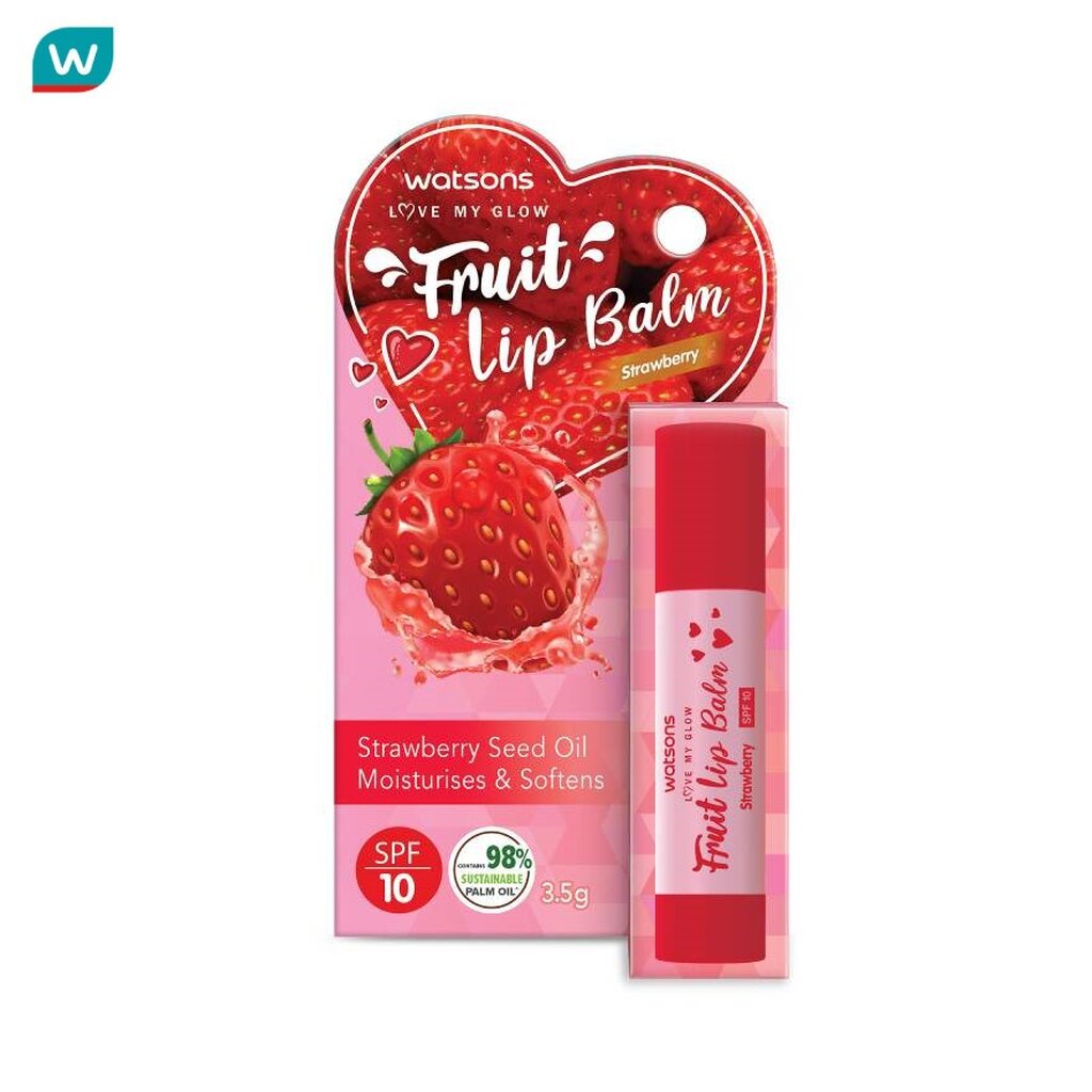 Watsons วัตสัน ฟรุ๊ต ลิป บาล์ม สตรอเบอร์รี่ 3.5ก. SPF10