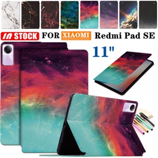 เคสโทรศัพท์มือถือหนัง PU ฝาพับ กันกระแทก พร้อมช่องใส่บัตร สําหรับ Xiaomi Redmi Pad SE 11 นิ้ว 2023