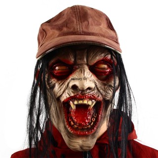 ฮาโลวีนสยองขวัญวิกผมหน้ากากใบหน้าผี Spooky Haunted House Party ตกแต่งขอหลังจากยอดนิยมจำลองพลาสม่า Grimace หน้ากากฮาโลวีนวิกผมหน้ากากใบหน้าผี ghost แต่งหน้า mimay