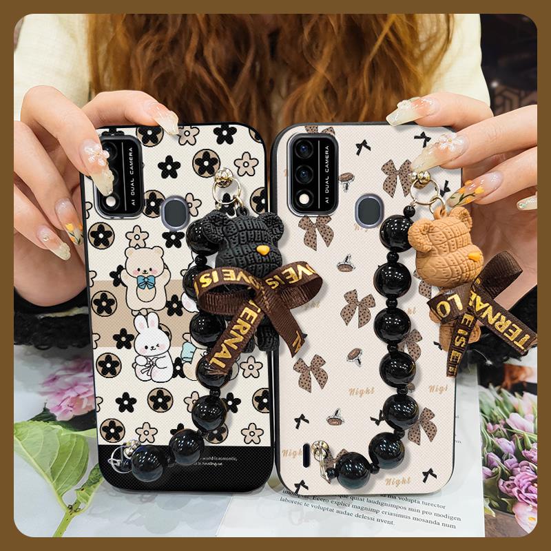 Cartoon Bear bracelet Phone Case For Itel A48 Skin-friendly feel soft case protective case silicone phone case Back Cover cute