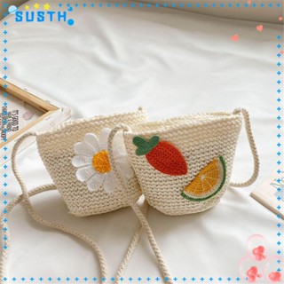Susth กระเป๋าสะพายไหล่ กระเป๋าถือ ลายกระต่าย ดอกไม้ น่ารัก