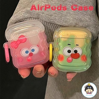 เคสหูฟังบลูทูธ ซิลิโคนนิ่ม กันกระแทก ลายการ์ตูนตลก สําหรับ AirPods 1 2 3 Pro 2