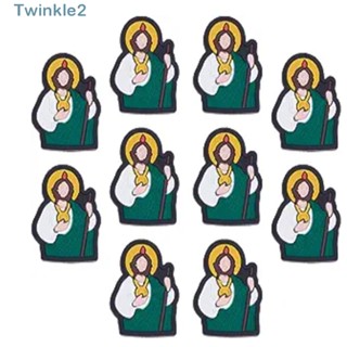 Twinkle ลูกปัดซิลิโคน รูปพระเยซู พระเยซูมารีย์น่ารัก 1.28*0.93 นิ้ว DIY 10 ชิ้น