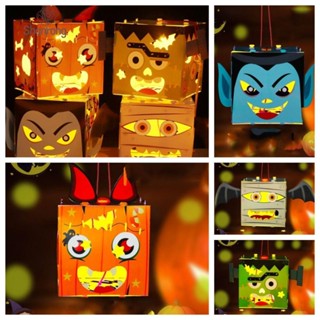 Shanrong halloween โคมไฟ LED รูปฟักทองผี เรืองแสง แฮนด์เมด DIY สําหรับตกแต่งปาร์ตี้ฮาโลวีน