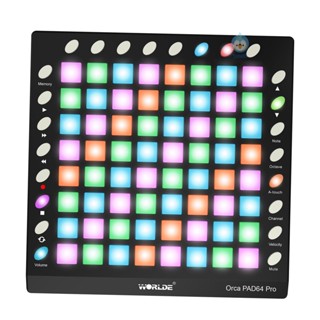 Worlde ORCA PAD64-A Pro แผ่นควบคุมกลอง MIDI USB 64 RGB แบ็คไลท์ 24 ปุ่ม 128MB ในตัว พร้อมสายเคเบิล USB Tpth