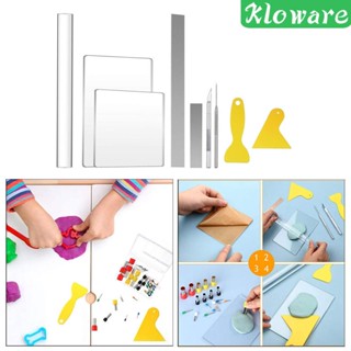 [Kloware] แผ่นลูกกลิ้งอะคริลิคใส สีขาว สําหรับทํางานหัตถกรรม ปั้นดินเผา DIY