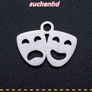 Suchenhd จี้สเตนเลส รูปฉลุลาย สีเงิน สําหรับทําเครื่องประดับ ต่างหู 20 ชิ้น