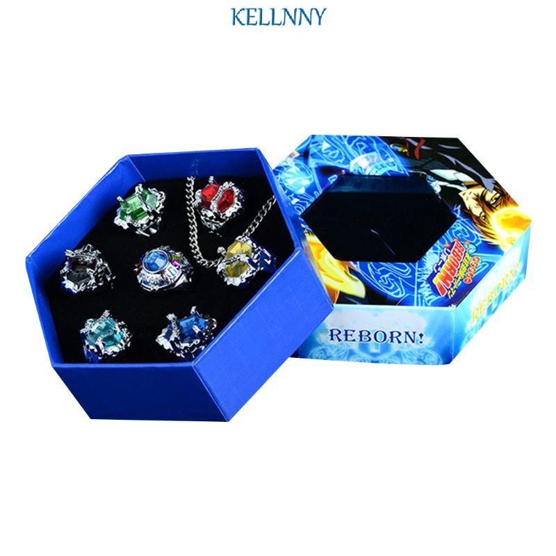 7Pcs/Set Fashion Jewelry Rings Katekyo Hitman Reborn Vongola Anime Alloy Rings