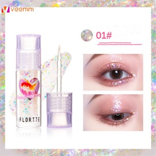 Flortte Flower Lolia Liquid Eye Shadow Liquid Super Bright Sequin High Glossy Silkworm ปากกาเพชร veemm