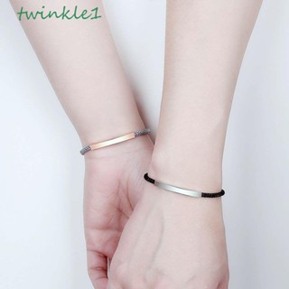 Twinkle1 สร้อยข้อมือคู่ สร้างสรรค์ ปรับได้ มิตรภาพ เหล็กไทเทเนียม กันและกัน วันวาเลนไทน์ สายรัดเอว