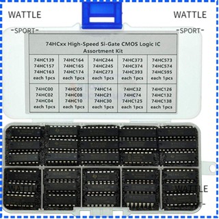 Wattle 74HCxx Series ชิป IC อินเวอร์เตอร์ ความเร็วสูง CMOS สีดํา 30 แบบ