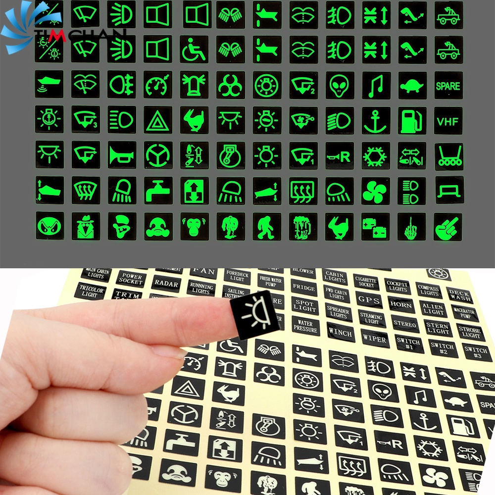 สติกเกอร์ PVC เรืองแสง สีเขียว แบบสากล สําหรับติดตกแต่งรถยนต์ จํานวน 132 ชิ้น ต่อแผ่น