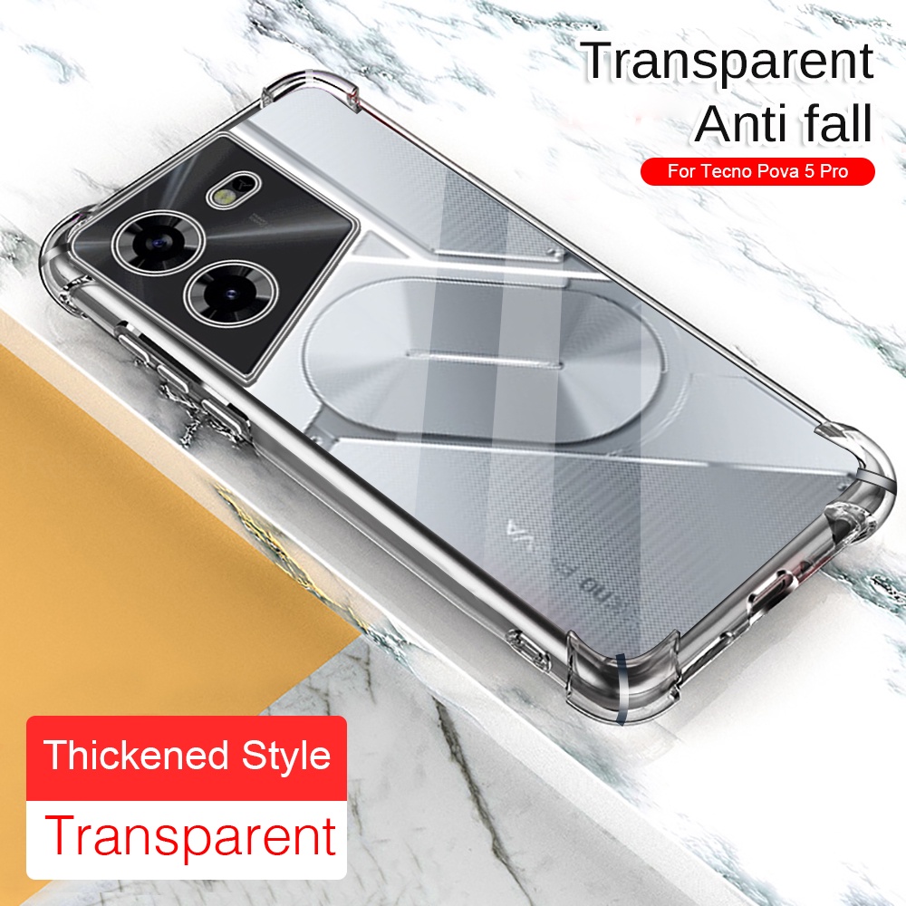 เคสซิลิโคนนิ่ม แบบใส กันตก สําหรับ Tecno Pova 5 Pro 4G Tecno Pova 5 Pro Tecon Pova5Pro 5Pro 4G LH8n