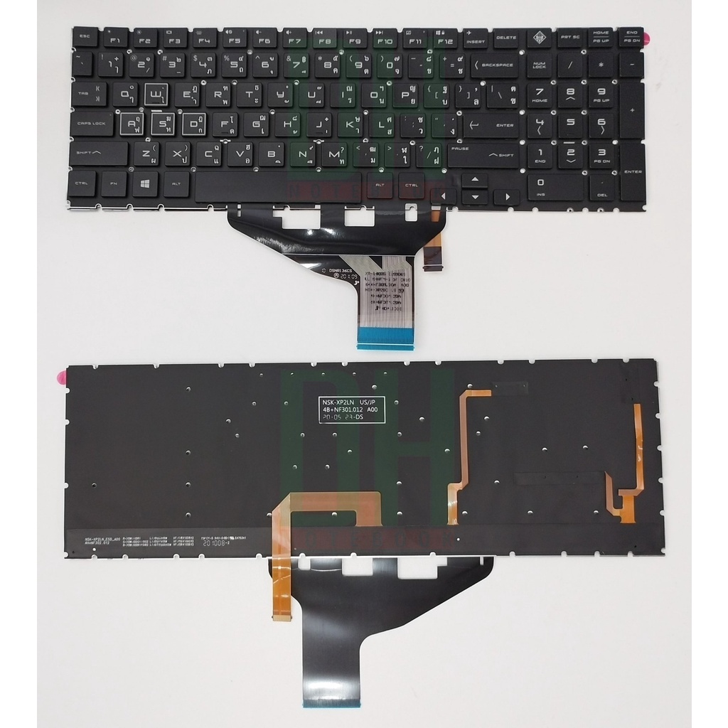 แป้นพิมพ์ คีย์บอร์ดโน๊ตบุ๊ค HP Omen 15 15-DC Laptop Keyboard มีไฟ
