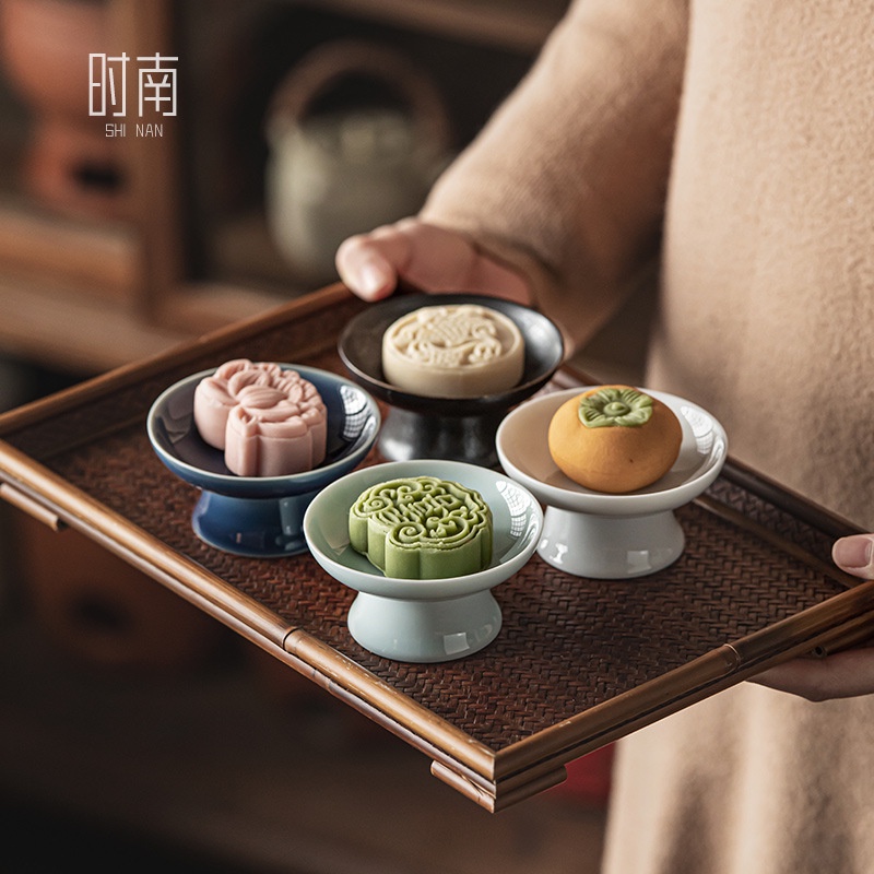 Dreamerhouse ถาดเซรามิค ลายดอกทานตะวัน ขนาดเล็ก สไตล์จีน สําหรับใส่ขนมขบเคี้ยว ผลไม้แห้ง