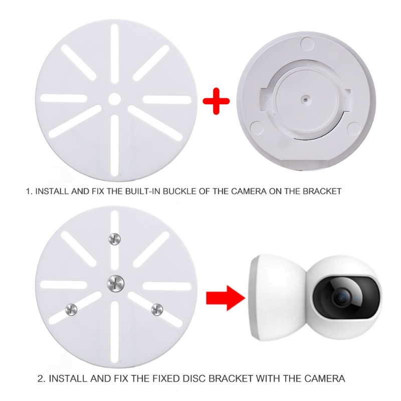ฐานรองรับกล้อง พลาสติก สีขาว สไตล์มินิมอล / อุปกรณ์เฝ้าระวัง สําหรับกล้องวงจรปิด มอนิเตอร์ / ที่ยึดแบบไม่เจาะ ที่มั่นคง หมุนได้ / ขายึดติดผนัง ในร่ม กลางแจ้ง
