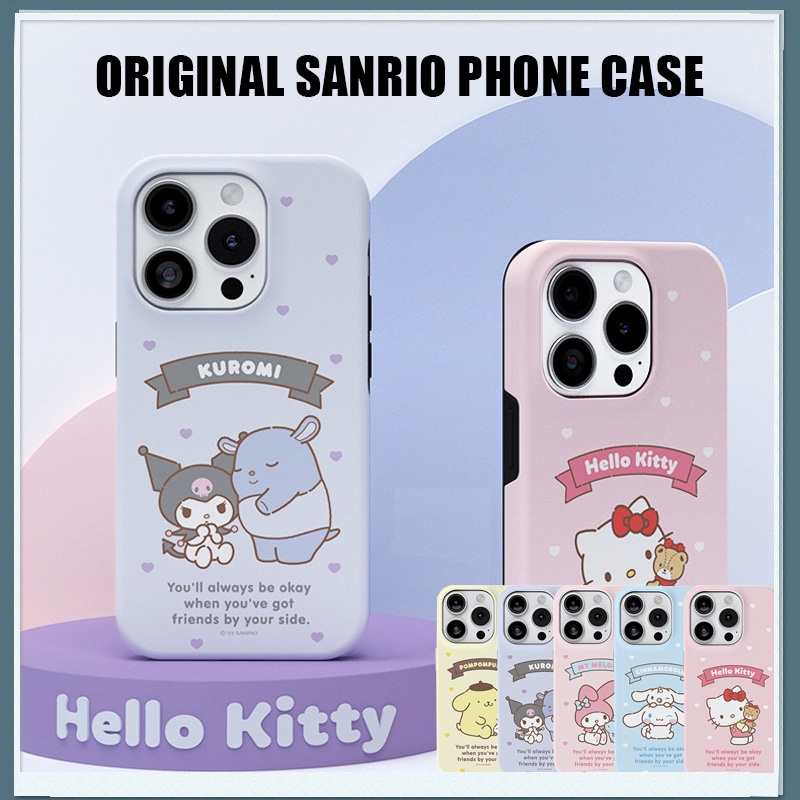 2 in 1 ของแท้ เคสโทรศัพท์มือถือ สองชั้น กันกระแทก ลาย Hello Kitty Sanrio Kuromi สําหรับ IPhone 15 Pro Max 15 Pro 15 14 Pro Max 14 Pro 14 13 Pro Max 13 Pro 13