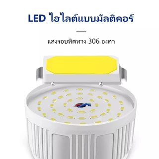 Muller หลอดไฟโซล่าเซลล์ 8000W ไฟโซล่าเซล ล์พกพา USB การชาร์จ ไฟฉุกเฉิน แคมปิ้ง ไฟตุ้ม 3 สี สว่าง 72 ชั่วโมง หลอดไฟไล่ยุง