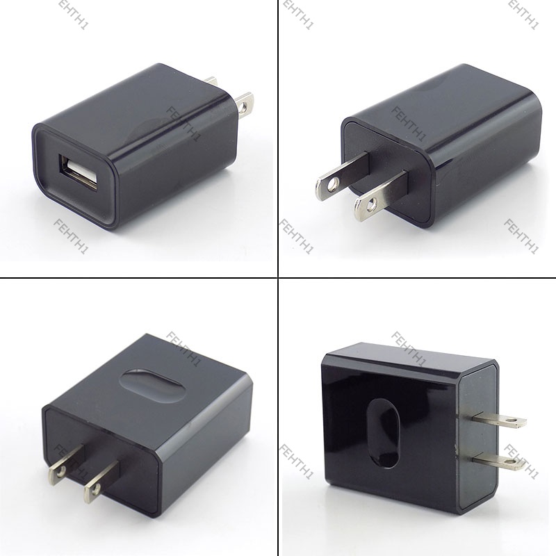 อะแดปเตอร์ชาร์จ USB 5V 1A 2a 3A พอร์ต USB เดี่ยว ปลั๊ก US สําหรับเดินทาง F1TH