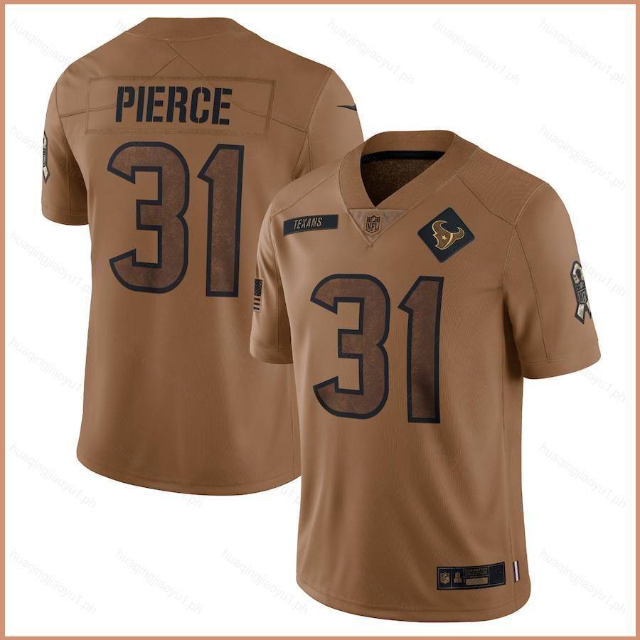 ใหม่ล่าสุด 2023-2024 เสื้อยืดลําลอง แขนสั้น พิมพ์ลาย NFL Houston Texans Game Dameon Pierce Jersey Salute To Service พลัสไซซ์