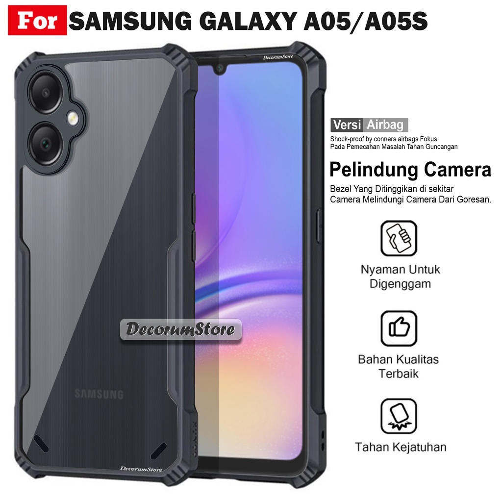 HP SAMSUNG GALAXY A05 A05S Hard Soft Case Anti-Slip Acrylic Transparent Mobile Phone Case