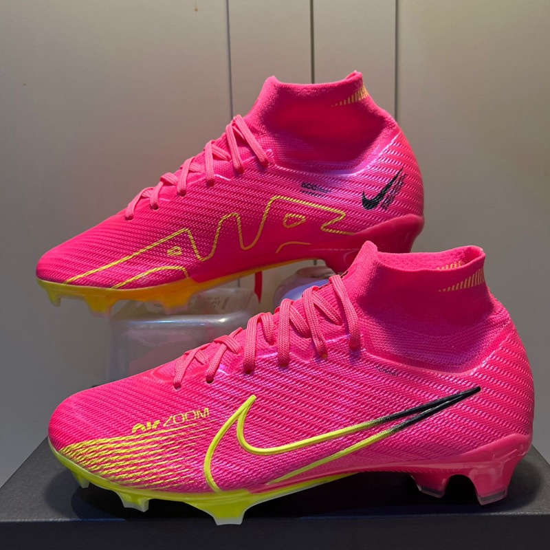 op รองเท้าฟุตบอลเด็ก Nike Zoom Mercurial Superfly 9 Elite สีชมพู/เหลือง