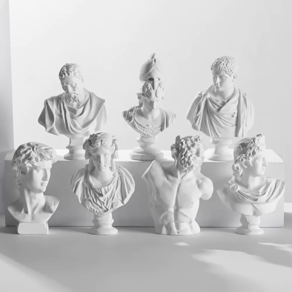 Mini Plaster Statue Greek Mythology Celebrities Famous Sculpture Figurine Drawing Practice Gypsum Bu