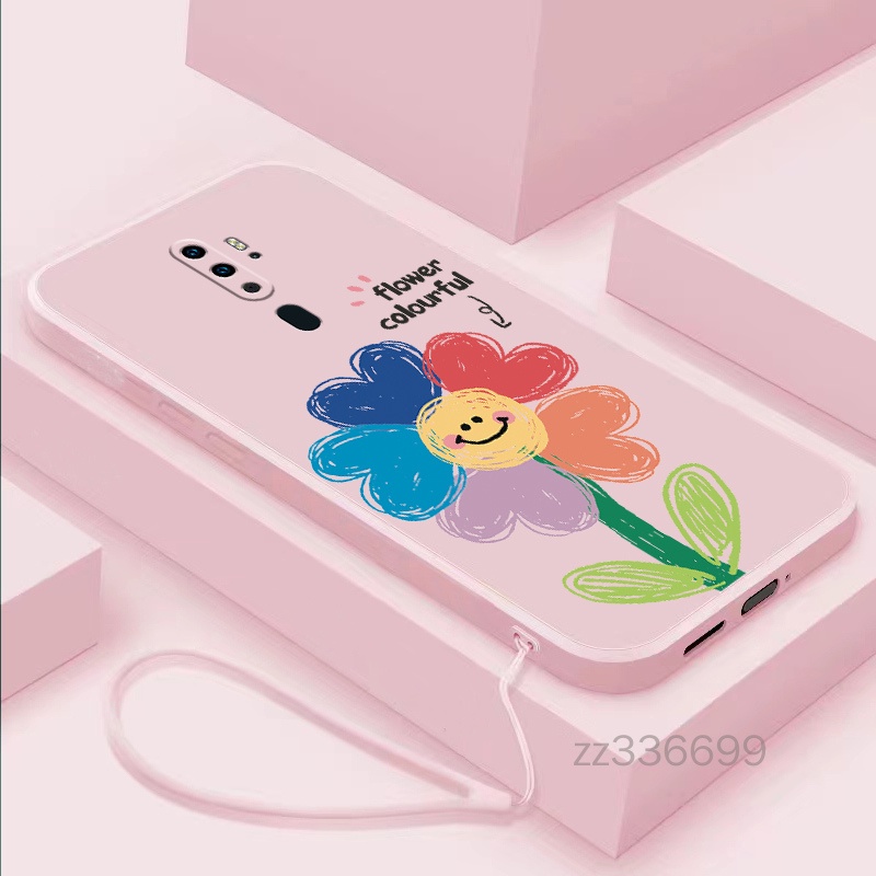 เคสโทรศัพท์มือถือ ซิลิโคน ขอบตรง ลายดอกทานตะวัน สําหรับ OPPO A9 2020 A5 2020 OPPO A31 A8 OPPO F11 A9 OPPO F11 pro