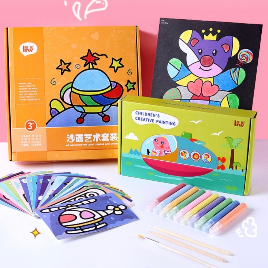 MooShi - ชุดของเล่นระบายสีโรยทราย Sand Painting Art