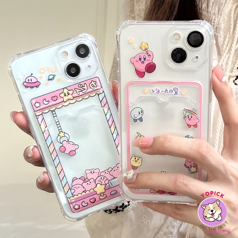 ญี่ปุ่นน่ารักสาวหัวใจstar KirbyเหมาะสําหรับiPhone14/13Promaxเคสโทรศัพท์11การ์ดใส่ภาพ12การ์ตูน11นุ่มกรณีXsโปร่งใสXrกันกระแทก15proผู้ถือบัตรกรณีKB
