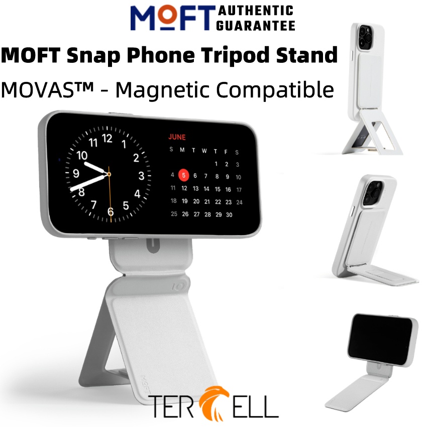 Moft MOVAS™ ขาตั้งขาตั้งกล้องโทรศัพท์แบบมองไม่เห็น สแน็ป, รองรับแบบแม่เหล็ก,พับ,ขาตั้งโทรศัพท์หลายมุมและที่วางเซลฟี่
