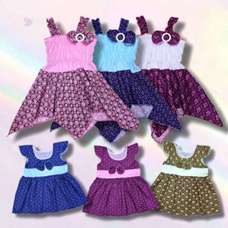 ชุดเดรสลายไทยเด็ก ชุดไทยเด็กผู้หญิง ผ้าไทย 6 เดือน - 1 ขวบ F…