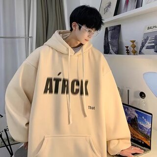 พร้อมส่ง🔥ไซซ์ M-8XL🍀เสื้อกันหนาวแขนยาว มีฮู้ด ผ้ากํามะหยี่ แบบนิ่ม พิมพ์ลายตัวอักษร ทรงหลวม ขนาดใหญ่ สไตล์เกาหลี เรโทร สําหรับผู้ชาย และนักเรียน