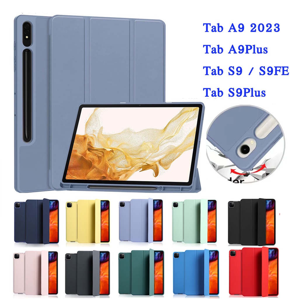 012.เคสฝาพับ Smart Case For Samsung Galaxy Tab A9 Plus Tab A9Plus 2023 Tab S9 Plus Tab S9FE มีช่องใส