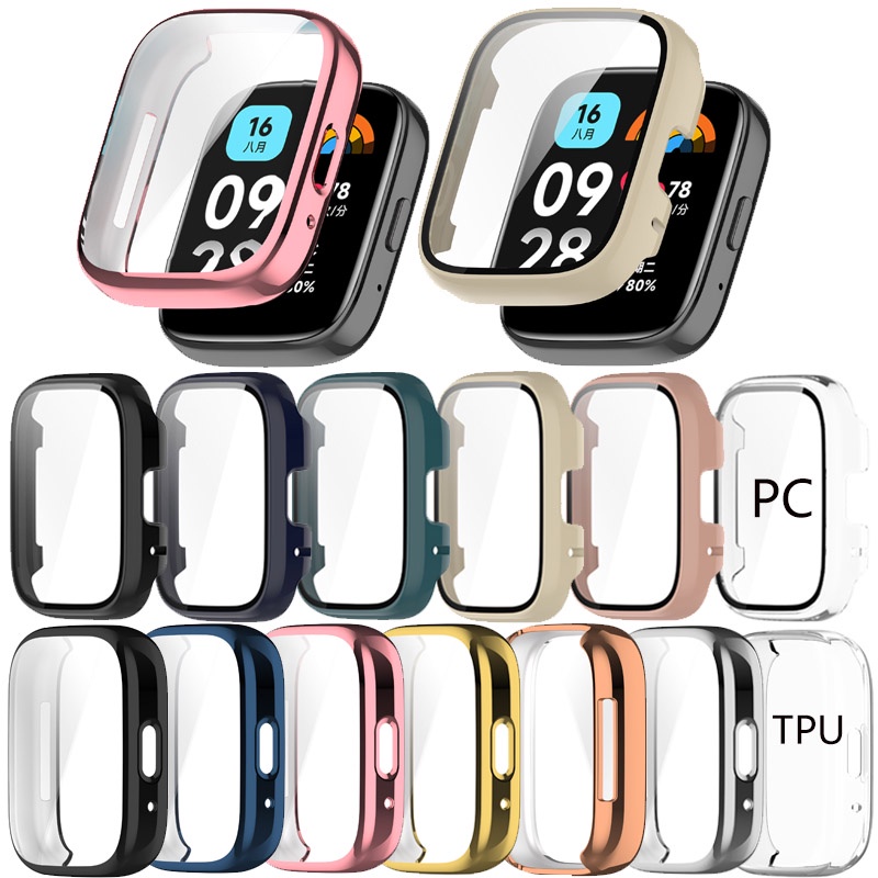 กระจกนิรภัยกันรอยหน้าจอ PC เคสกรอบ สําหรับ Xiaomi Redmi watch 3 Active 3 Lite TPU กันชนป้องกัน